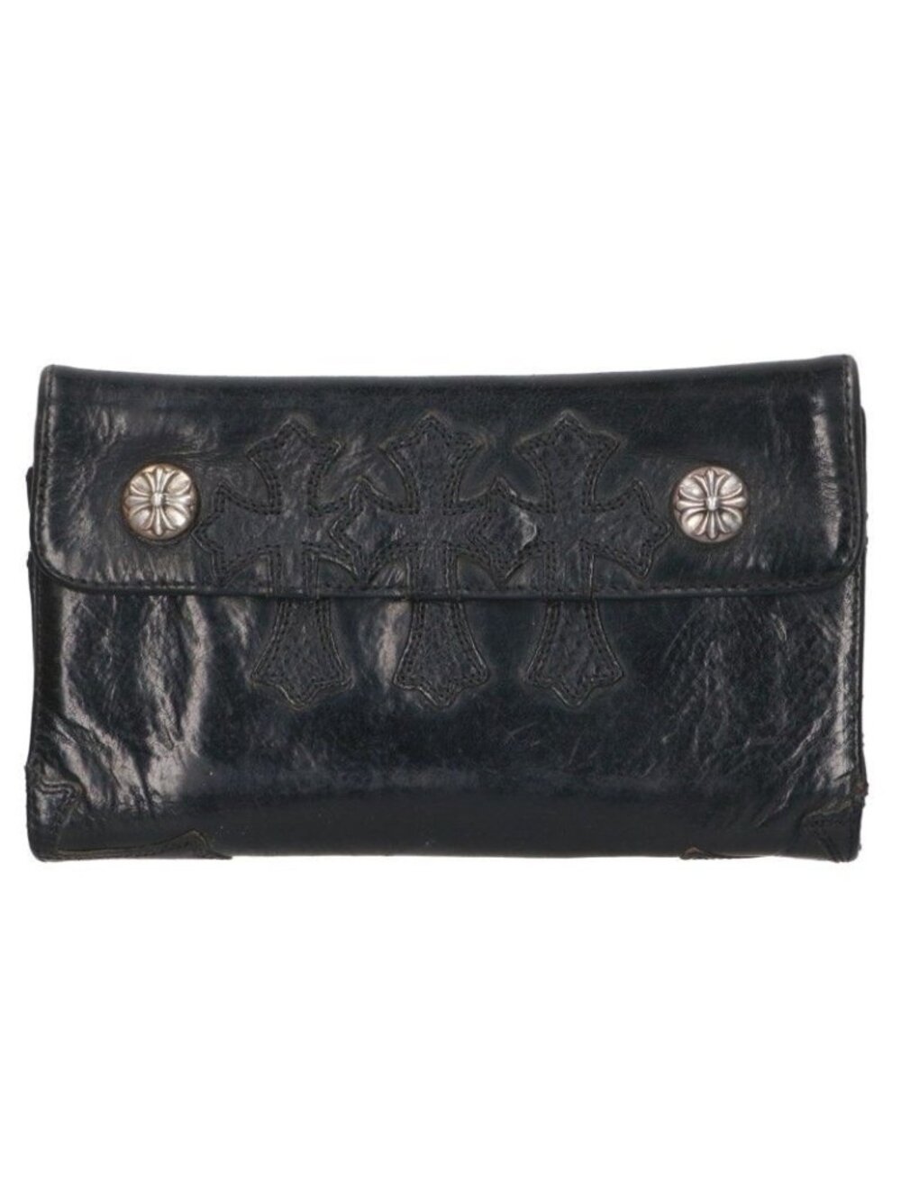 Chrome Hearts Wave Cross Patch Ball Button with Leather Wallet